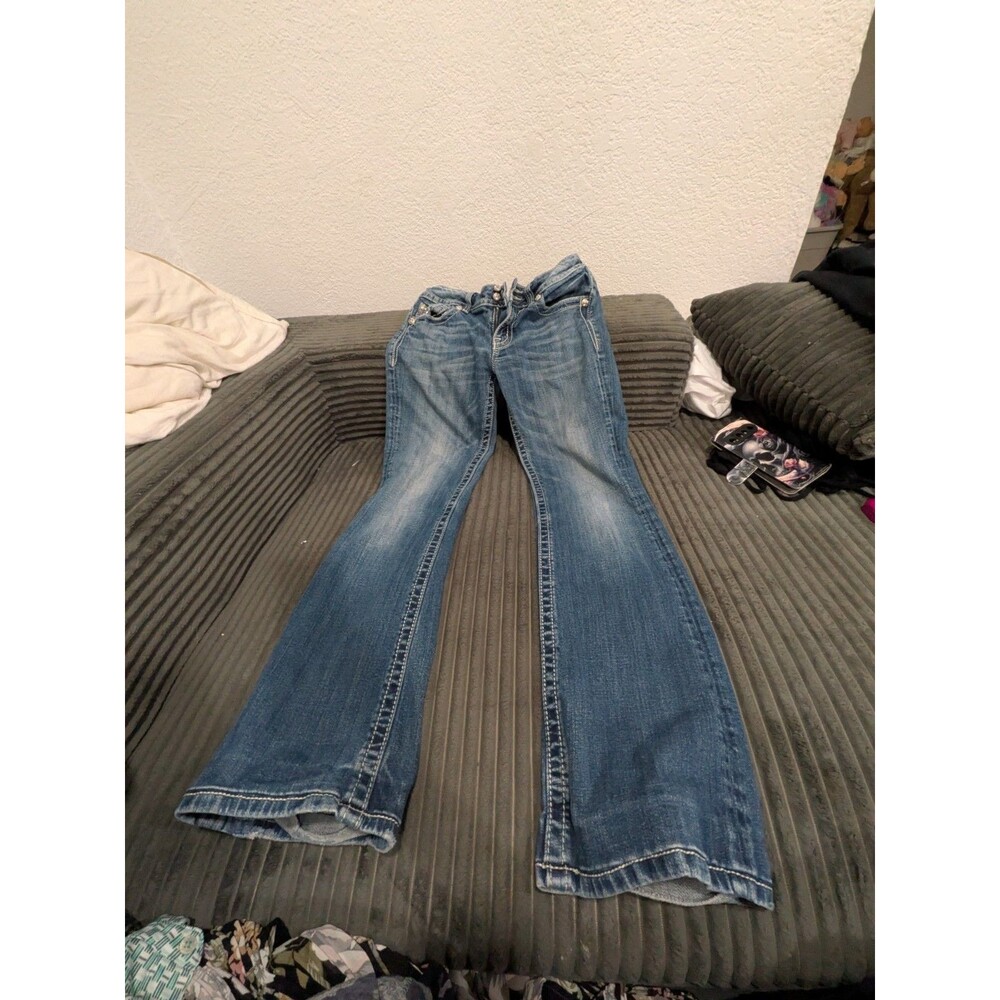 Miss Me JP5003 Bootcut Jeans Women’s Size 30x32 Bling Embellished Flap Pocket